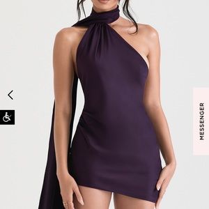 NEW HOUSE OF CB ASYMMETRIC DRESS DARK PURPLE
